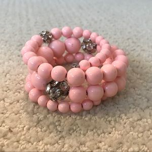 Stretchy pink-beaded bracelet from Macy’s.